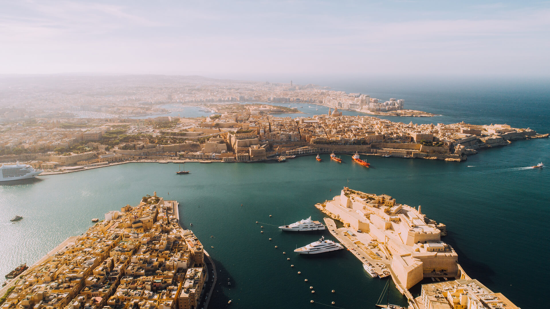 Aerial View Of Three Cities Overlooking Valletta Harbour 1 